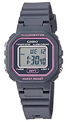 Casio Women's LA20WH-1ACF Classic Digital Black Resin Watch, Grey/Pink, Chronograph,Digital