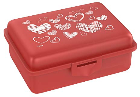 Fizzii Lunchbox (Inkl. Obst-/ Gemüsefach, schadstofffrei, spülmaschinenfest, Motiv: Herzen)