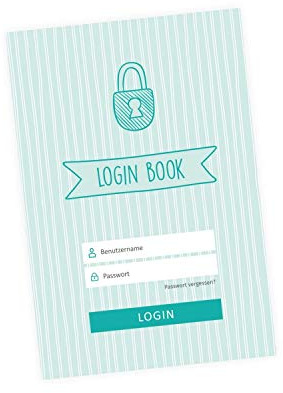 nikima Schönes für Kinder Passwortbuch Loginbuch 44 Seiten mint Notizbuch Organizer Linien Password Manager - Login-Daten & Passwörter sicher verwalten