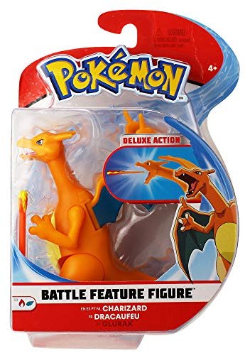 Pokémon PKW0368 - Battle Feature Figure - Glurak, offizielle bewegliche Figuren, 11,5 cm