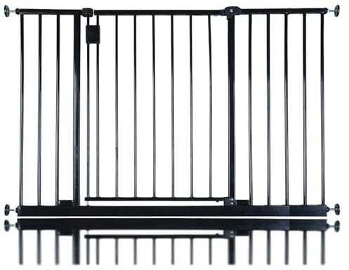 Bettacare Extra Wide Hallway Dog Gate, 109cm - 115cm, Black, Pressure Fit Pet Gate, Puppy Safety Barrier for Hallways and Wide Spaces, Easy Installation