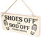 Shoes Off Or Sod Off Your Choice Sign - Funny Wooden Wall Hanging Plaque for Home