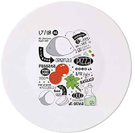 Bormioli Rocco Extra Large Italian Recipe Pizza Plate (Set of 4)