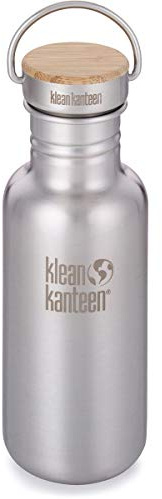 Klean Kanteen Reflect Trinkflasche mit Stainless Unibody Bamboo Cap Brushed Stainless 800ml/27oz