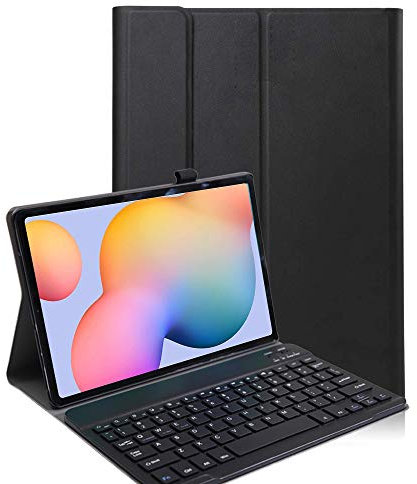 YGoal Tastatur Hülle für Huawei MatePad T 10S,(QWERTY Englische Layout) Ultradünn PU Leder Schutzhülle mit Abnehmbarer drahtloser Tastatur für Huawei MatePad T10S 10.1, Schwarz