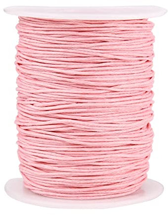 UR URLIFEHALL 100 Yards 1mm Cordons de Fil de Coton ciré Rose de qualité Chaîne Artisanale en macramé pour la Fabrication de Bijoux