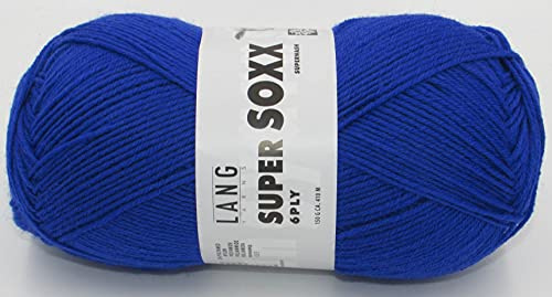 Lang Yarns Super Soxx 6-ply Uni 907.0006 - Royalblau