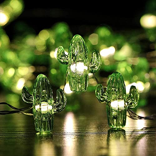Riaxuebiy 4m 40 LED Kaktus Fee Lichterketten Wasserdichte USB-betrieben 8 Modi mit Fernbedienung Timer für Hochzeitsfeier Festival Innen Draussen (Kaktus, USB)
