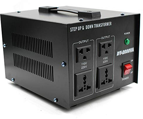 Frederimo Spannungswandler Transformator, 110V⇋220V Step Up/Down Converter Konverter Reiseadapter fur allen elektronischen und elektrischen Geräten (2000W), black