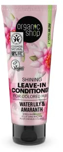 Organic Shop Shining Leave-In Conditioner for Colored Hair Water Lily and Amaranth, 75 ml (Pack of 1)