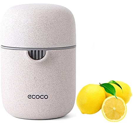 ZWCEGND Lemon Squeezer Simple Manual Citrus Juicer Portable Lime Juicer Cup with Two Ways of Use for Different Fruits(Wheat Color)