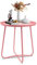 ECOMEX Petite table d'appoint ronde en métal imperméable pour salon, chambre à coucher, jardin, balcon, terrasse (rose)