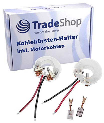Lot de 2 supports de balais de charbon Trade-Shop avec charbons moteur compatibles avec visseuse sans fil Hilti SFC 22-A SFC22-A SFC 14-A SFC14-A remplace 2042534 / support de charbon moteur