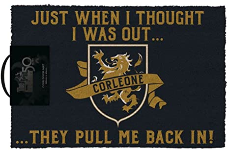 Pyramid International The Godfather Fußmatte (Thought I was Out Design), Außen- und Innenfußmatte, 40 cm x 60 cm, offizieller Merchandise-Artikel