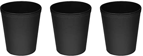 OSCO Faux Leather Waste Bin – 10 Litre Square Rubbish Basket – Stylish Leather Finish Bin for Home Office, Study, Bathroom, Desk – Easy Clean Surface – Compact & Elegant Container, 3 Pack, Black