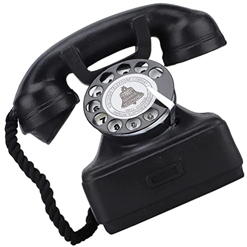 HOMSFOU Schmuck Für Kinder Retro-Telefonmodell Europäisches Harz Mini-Telefon Mit Wählscheibe Wählscheibe Telefonfigur Cafe Bar Fensterrequisiten Dekoration (Schwarz) Kinder