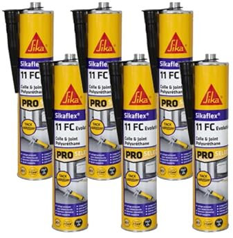 Lot de 6 mastics colle SIKA Sikaflex 11 FC+ Evolution - Noir - 300ml