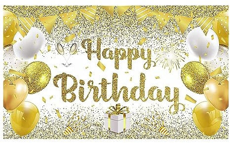 Gold Geburtstag Banner Happy Birthday Hintergrund Banner Gold Geburtstag Party Dekoration Geburtstagsfeier Dekoration Geburtstagsfeier Dekorationen Banner für Mann Frau
