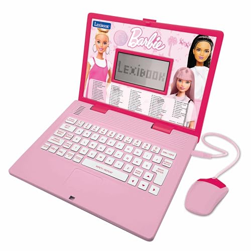 Lexibook Barbie, Laptop educativo e bilingue in Inglese/Italiano, Giocattolo per Bambini con 124 attività per Imparare, Giochi e Musica, Rosa, Colore, Medium, JC598BBi5