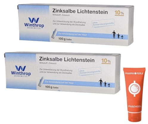 Zinksalbe Lichtenstein 10% 2x 100g I Wundsalbe zur Unterstützung der Wundheilung I nässende, juckende Wunden oder Schrunden I Spar Set mit Pharma Perle give-away