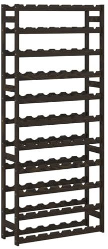 vidaXL Weinregal für 77 Flaschen Schwarz Massivholz Kiefer