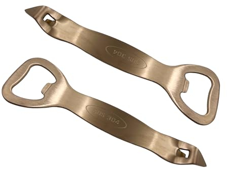 2 Pcs Rose Gold Bottle Opener Stainless Steel Can Punch Opener Church Key Can Opener Beer Openers for Bar Kitchen Party, Gift for Men Husband Father Boyfriend