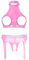 iiniim Women Lace Bra Balconette 1/4 Cup Unlined Shelf Bra with Low Rise Briefs Underwear 3# Pink 4XL