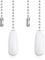 2 Pcs 12-inch Lighting Beaded Ball Chains Ceiling Fan Pull Chain Wooden Decorative Pendant Extension Chains Fan Cord Extender(White)