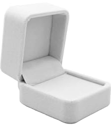 DELALO® Ringschatulle für Verlobungsringe - Hochzeit Ring Box Velvet - Edle Schachtel für Anträge und Verlobungen Samt (Cremeweiß)