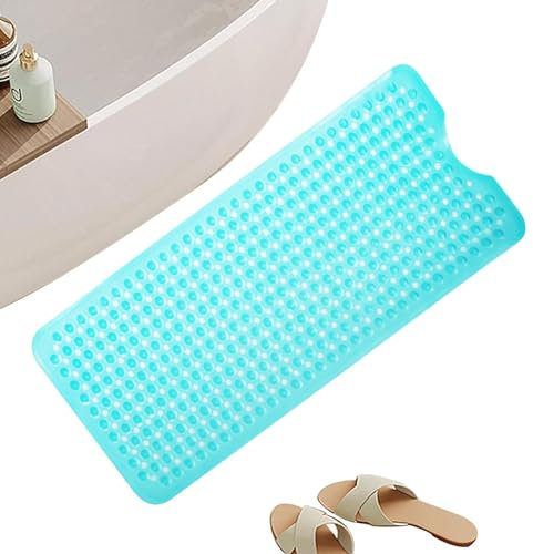Tappetino da bagno antiscivolo, 99,1 x 40,6 cm, con ventosa, tappetino antiscivolo con foro di scarico, tappetino da bagno per vasca da bagno, fondo bagnato, vasca da bagno