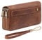 GAEKEAO Portafoglio Donna Grande, Portamonete Vegan in Pelle, Porta Tessere Blocco RFID, Portacarte di Credito, Porta Tessere, Borsellino Doppia Cerniera, Idee Regalo