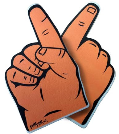 FUN FAN LINE Schaumstoff-Hand mit Riesigen Finger - Landesflaggen für Sportliche Feiern - Stadion-Animationshandschuh - 2 Einheiten Doppelseitig 46 x 27cm. (Niederlande)