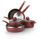 KASANOVA Batterie de cuisine 8 pièces Rouge raisin. Fabriqué en aluminium forgé antiadhésif à 3 couches et poignées en bakélite douce au toucher