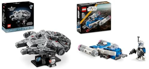 LEGO Star Wars Millenium Falcon 25-jähriges Jubiläumsset 75375 + Captain Rex Y-Wing Microfighter 75391, Geschenke für Männer, Frauen und Fans, Jungen und Mädchen, Fantasy-Geschenkidee für Kinder