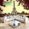 Vlies Fototapete Retro Paris Eiffelturm - Foto Tapete Schlafzimmer Wohnzimmer Moderne Vliestapete 200 x 140 cm Wandtapete Motivtapeten Bildtapete 3D Effekt Wand Dekoration