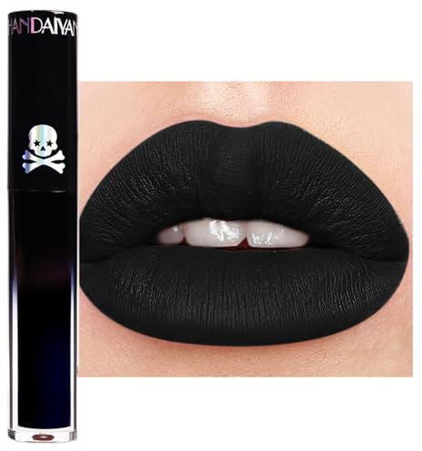 GL-Turelifes Halloween Lipgloss Matt Lippenstift wasserdicht Schwarz Grün Blau Lila Samt Lippenstift für Maskerade, SFX, Kostüm, Cosplay, Halloween Make-up (12, 1 Stück)