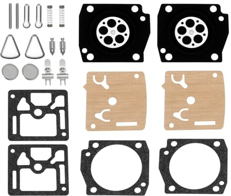 VGOL 2 Set di Kit di Riparazione E Ricostruzione del Diaframma del Carburatore del Tosaerba Compatibile con Husqvarna 350 351 353 340 345 346 XP 372E EPA 346XP C3EL17