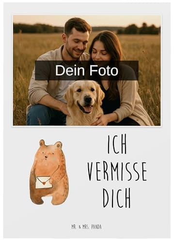 Mr. & Mrs. Panda Fotokarte Bär Vermissen - Geschenk, Unglücklich Verliebt, Verreist, Teddy, Freund, grußkarte mit foto, Liebeskummer, Postkarte, Freundin, Reise
