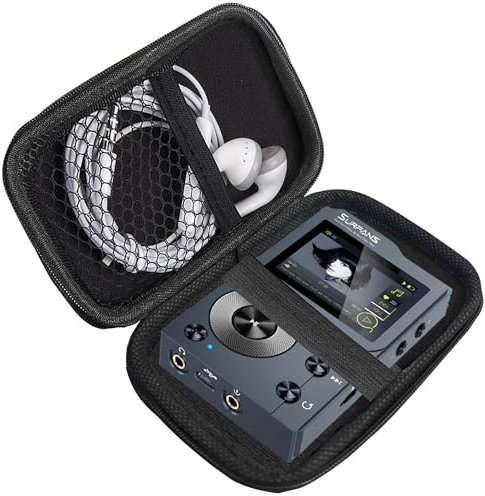 Blueshaweu MP3 Player Tasche Kompatibel für Surfans F20 - MP3 Player - Schutzhülle mit Platz für Ohrhörer, USB-Kabel & Speicherkarte – Kompatibel mit Surfans F20 MP3 Player (schwarz)
