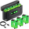 Palogreen 3 Pack 2400mAh Batteria per GoPro Hero13 con Caricabatterie - Caricabatterie con display LCD, slot per schede TF, adatto alle basse temperature, caricatore tascabile