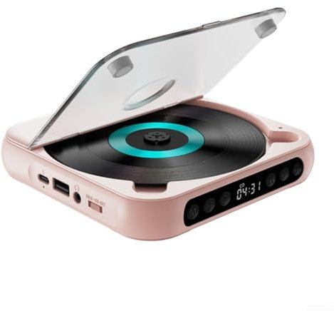 Audiophile's Choice Portable Rechargeable CD Player Equipped with Speakers and Advanced Anti Skip Technology for Sound (918 Pink)