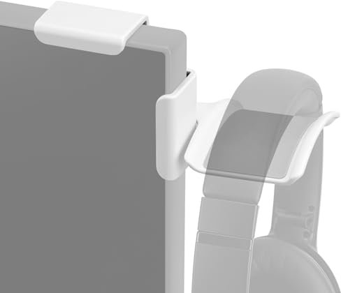 GEEKRIA Klemmbare Kopfhörerhalterung für Monitor, Bildschirmmontage, Gaming-Headset-Aufhänger, Haken, kompatibel mit Sennheiser, Bose, Beats, Razer, HyperX, Sony Kopfhörer (Weiß)