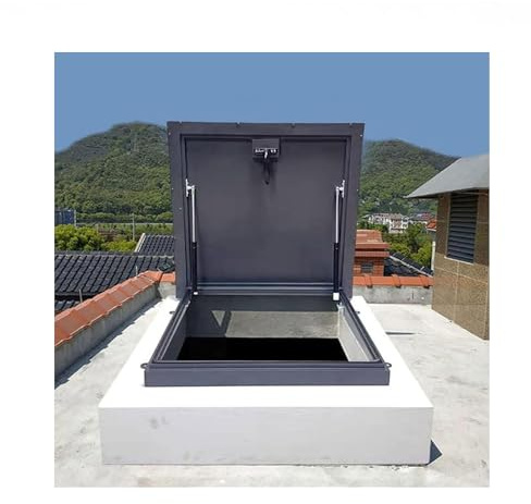Trappe de toit Lucarne Capuchons de toit Fenêtre Trappe d'accès au toit Plaque de couverture Porte de sécurité de toit pour entrepôt Grenier Sous-sol Sortie de secours Cave(Inner 29.5x35.4in/75x90cm)