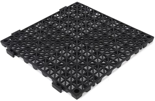 Piastrelle ad incastro per pavimento del garage, tappetini modulari in PVC, antiscivolo e autodrenanti, per garage, autolavaggio/officina, piastrelle per pavimenti rimovibili, 30 x 30 x 1,5 cm, nero