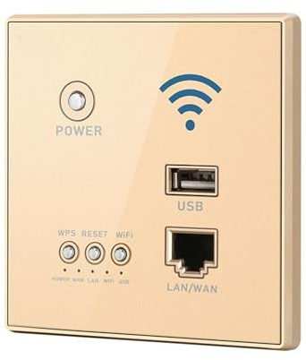 GOWENIC 300 Mbit/S Smart Wireless Router für Hotelbüro, 86 WPS -Verschlüsselung durch Wall WiFi Router (GOLD)