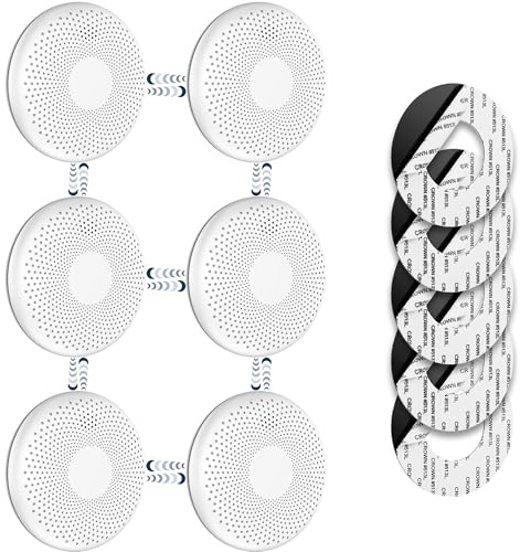 SAVS CS11R Vernetzbarer kombinierter Rauch und CO Melder 6er-Pack – 10 Jahre Batterie – Rauchmelder und Kohlenmonoxid Melder – Extra dünnes Design – Kein LED-Licht – Montage ohne Bohren