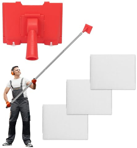 GoldOars Paint Edger and Trimmer for Walls & Ceilings, Adjustable Tool with Extension Pole for Effortless Cutting-in, with 2Pcs Replacement Pads