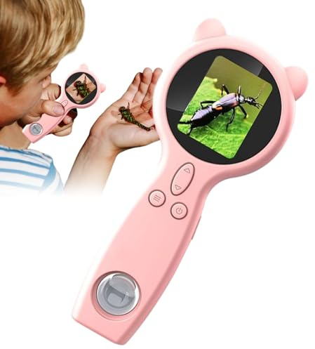 Tragbares Mikroskop | 50-facher tragbarer digitaler Vergrößerer HD - 2, unterstützt Foto- und Videoaufnahme, Vergrößerungslinse - für die STEM-Bildung und Entdeckung für Kinder