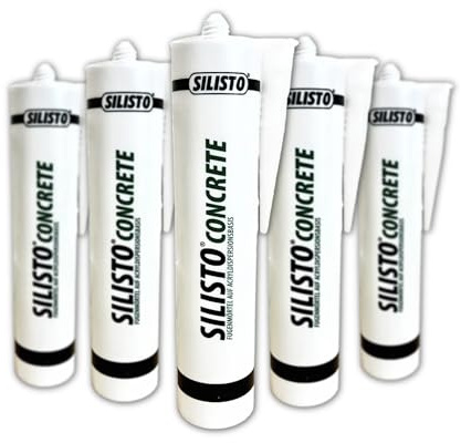 SILISTO® CONCRETE Fugenmörtel 5x 310 ml Grau – Gebrauchsfertige Spachtelmasse für Beton & Mauerwerk – Rissfüller & Reparaturmörtel – Überstreichbar, UV-beständig & Lösemittelfrei