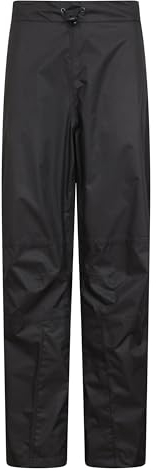 Mountain Warehouse Spray Womens Waterproof Trousers - Mesh Lined Pants, Ripstop Bottoms, Half Zip Side Legs Overtrousers - for Autumn Winter, Travelling & Outdoors Black 16